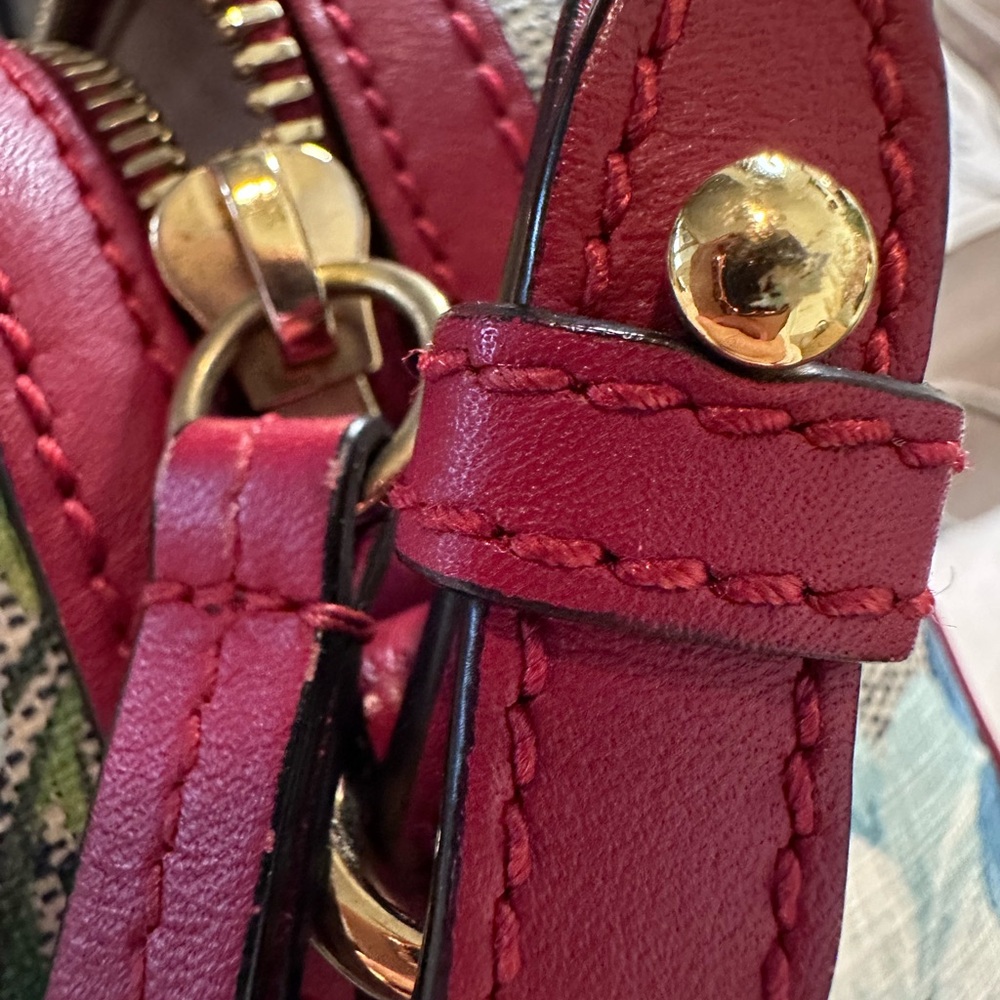 Gucci GG Blooms Mini Boston‎ Bag Red Leather Crossbody - Picture 8 of 9